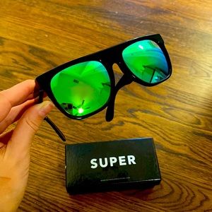 RETROSUPERFUTURE Mens Sunglasses with tinted green lenses